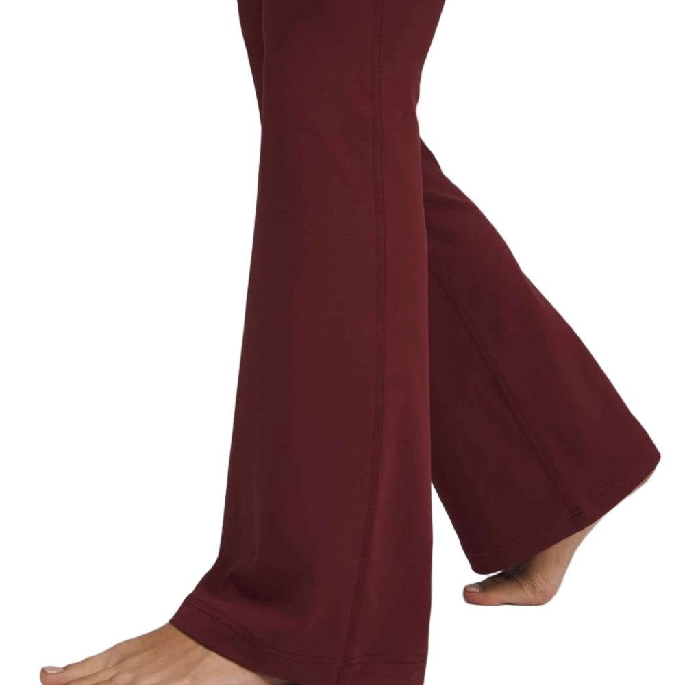 Lululemon Athletica Groove Nulu Super-High-Rise Burgundy Flared Pants Size 14 - Picture 4 of 6